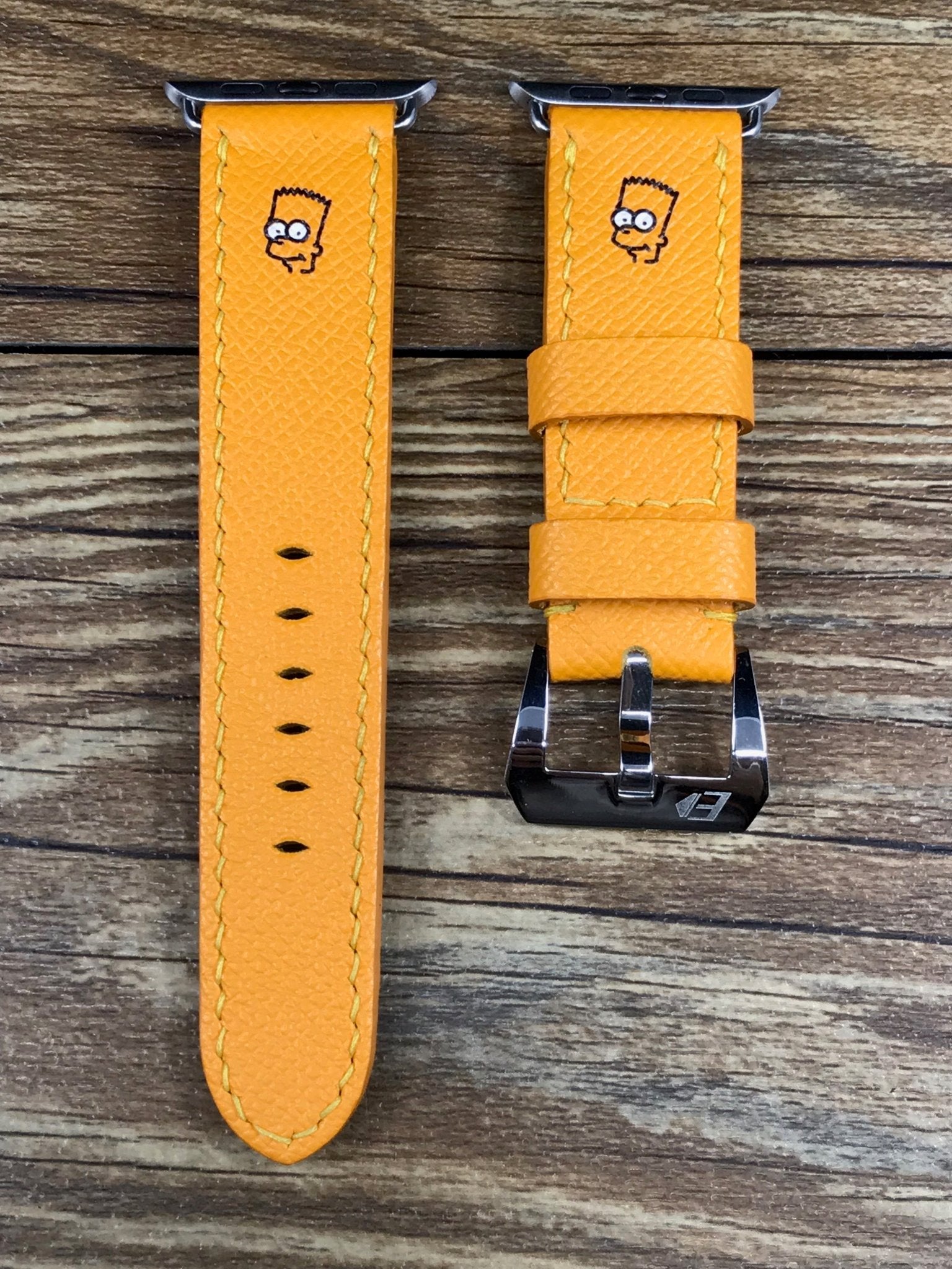 Apple Watch Band, Bart Simpson, Apple Watch 38mm 42mm, iWatch, Epsom Jaune, apple watch strap - eternitizzz-straps-and-accessories