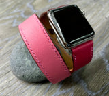 Apple Watch 38mm 40mm, Apple Watch Hermes, Bordeaux / Rose Extréme / Rose Azalée, Apple Watch Straps, Double Tour Series 4, FREE SHIPPING - eternitizzz-straps-and-accessories