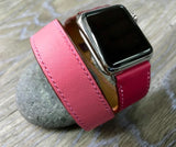 Apple Watch 38mm 40mm, Apple Watch Hermes, Bordeaux / Rose Extréme / Rose Azalée, Apple Watch Straps, Double Tour Series 4, FREE SHIPPING - eternitizzz-straps-and-accessories