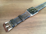 Apple Watch 44mm 38mm, Apple Watch Band 40mm, 42mm, Vintage Grey Apple Watch Strap, Leather Watch Strap For Apple Watch Series 1 2 3 4 - eternitizzz-straps-and-accessories