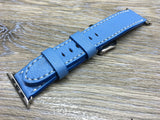 Apple Watch 44mm, 40mm, Ocean Blue Apple Watch Band, 42mm 38mm Watch Strap, Apple Watch Hermes, Rose Gold Apple Watch, Leather Watch Strap - eternitizzz-straps-and-accessories