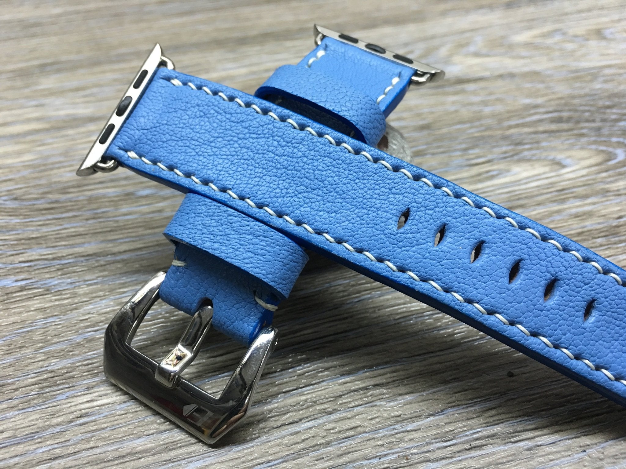Apple Watch 44mm, 40mm, Ocean Blue Apple Watch Band, 42mm 38mm Watch Strap, Apple Watch Hermes, Rose Gold Apple Watch, Leather Watch Strap - eternitizzz-straps-and-accessories