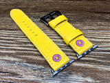Apple Watch Bands for Space Gray 45mm, iWatch Straps, Simpsons Dounts Yellow Apple Watch Bands Series 6 for Apple Watch 42mm 41mm, Handmade Smartwatch iWatch Band