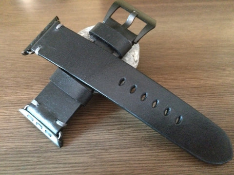 Apple Watch Series 5, Apple Watch 44mm, 40mm, Black Leather Watch Band, Apple Watch 40mm 38mm
