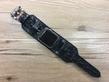 Apple Watch 44mm, 42mm, Apple Watch Band & Strap, Apple Watch Hermes, Black Alligator Bund Strap 38mm 40mm - eternitizzz-straps-and-accessories