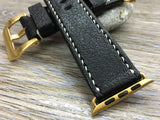 Apple Watch 44mm, Apple Watch Band, Apple Watch 40mm 38mm 42mm, Black Leather Watch Strap for iWatch Series 1 2 3 4 - eternitizzz-straps-and-accessories