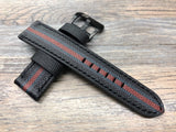 Black Epsom Leather Watch Strap 24mm, 26mm Leather Watch Band, Personalise Wrist watches band replacement, Easter Gift Idea for Boyfriend