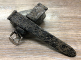 Distress Black Leather Watch Straps, 20mm Leather Watch Band, 19mm men wrist watchband