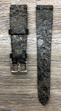 Black Leather watch straps, Distress Pattern watch Band 20mm, Christmas Gift idea for Husband, 19mm men wrist watchband