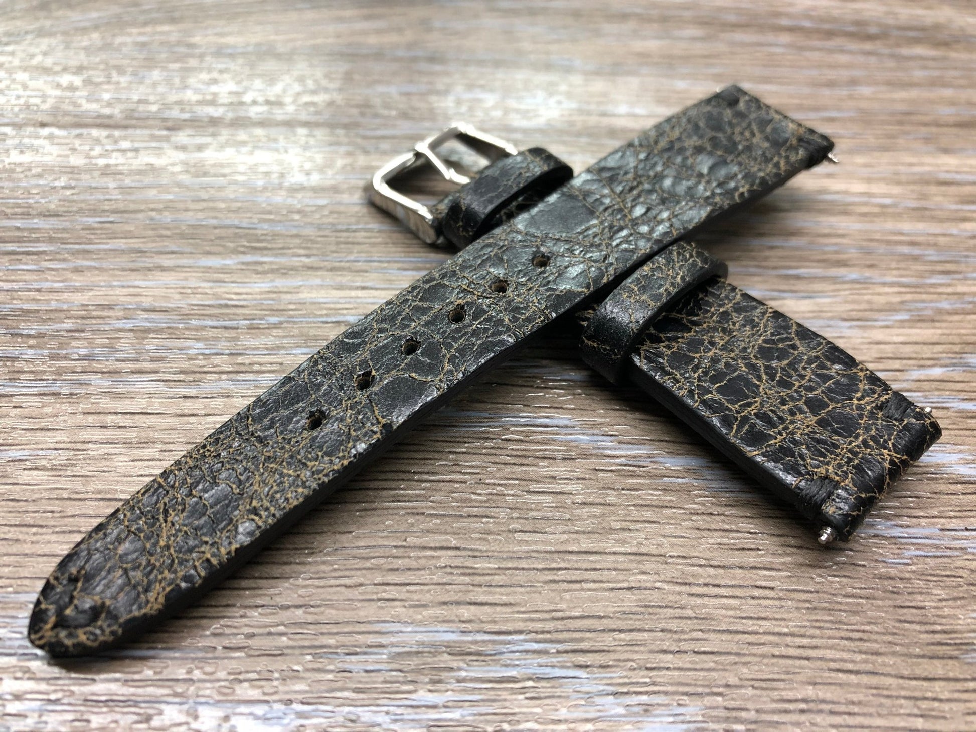 Watch Strap for Rolex, IWC Watch Straps, 20mm, 19mm Leather Watch Band with Black Stitching