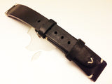 Leather Watch Strap for 20mm lug width watch, 3mm thickness, white stitching and have option that fit for 19mm lug width