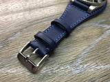 20mm Leather Watch straps, Leather Bund Straps, Blue Watch Straps, 20mm Watch bands for Rolex Watches - FREE SHIPPING - eternitizzz-straps-and-accessories