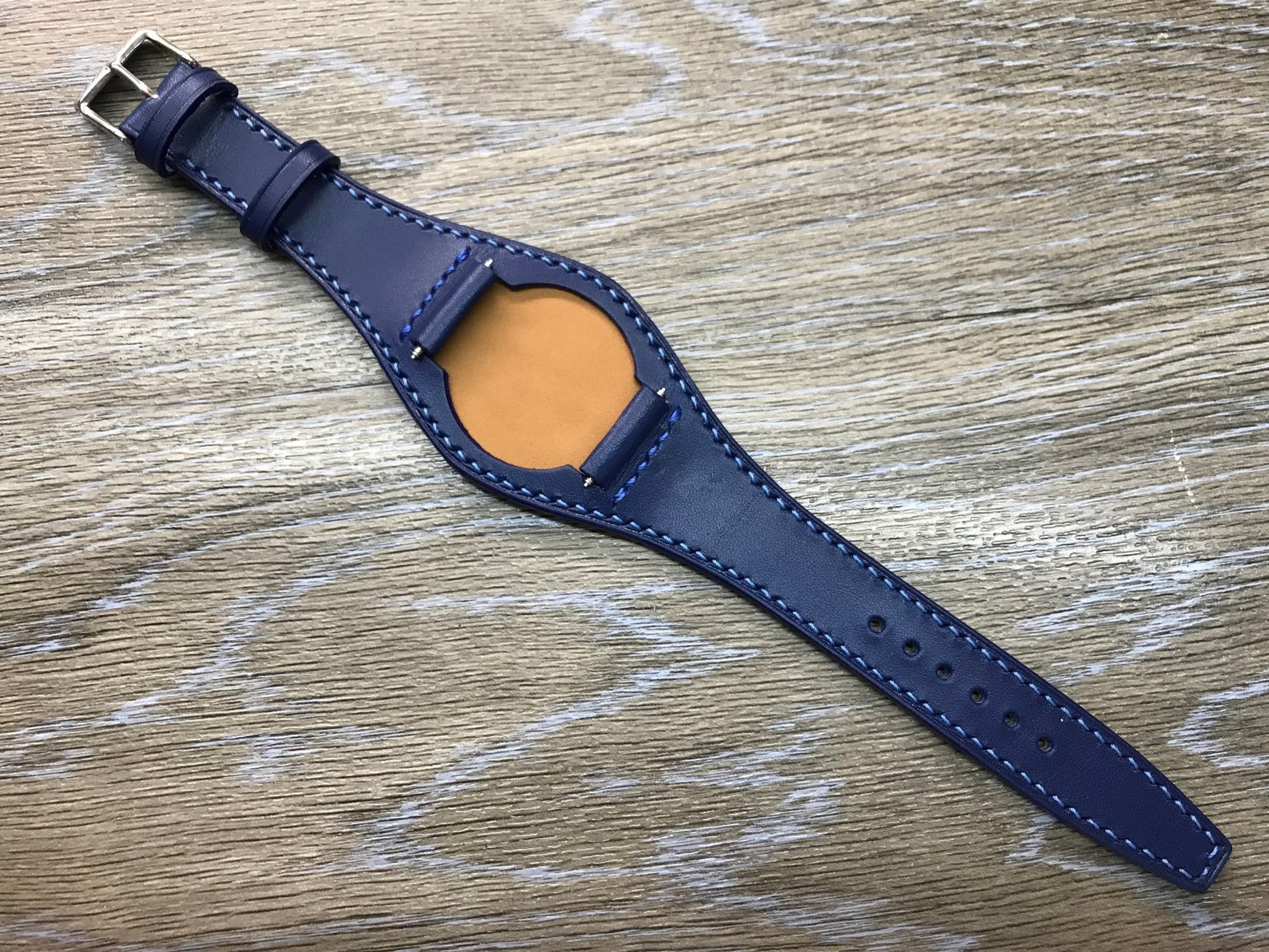 20mm Leather Watch straps, Leather Bund Straps, Blue Watch Straps, 20mm Watch bands for Rolex Watches - FREE SHIPPING - eternitizzz-straps-and-accessories