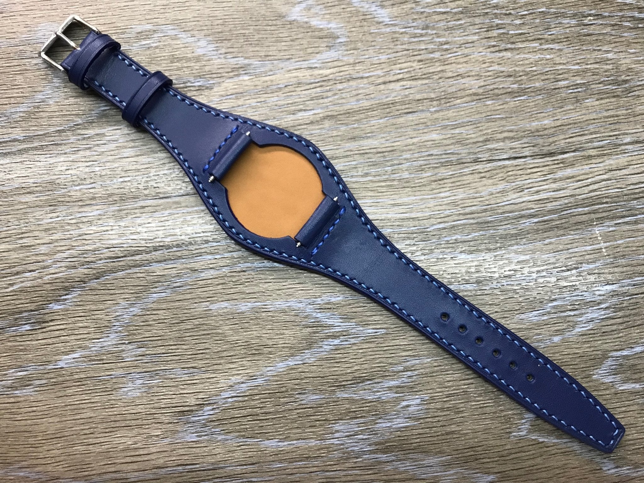 20mm Leather Watch straps, Leather Bund Straps, Blue Watch Straps, 20mm Watch bands for Rolex Watches - FREE SHIPPING - eternitizzz-straps-and-accessories