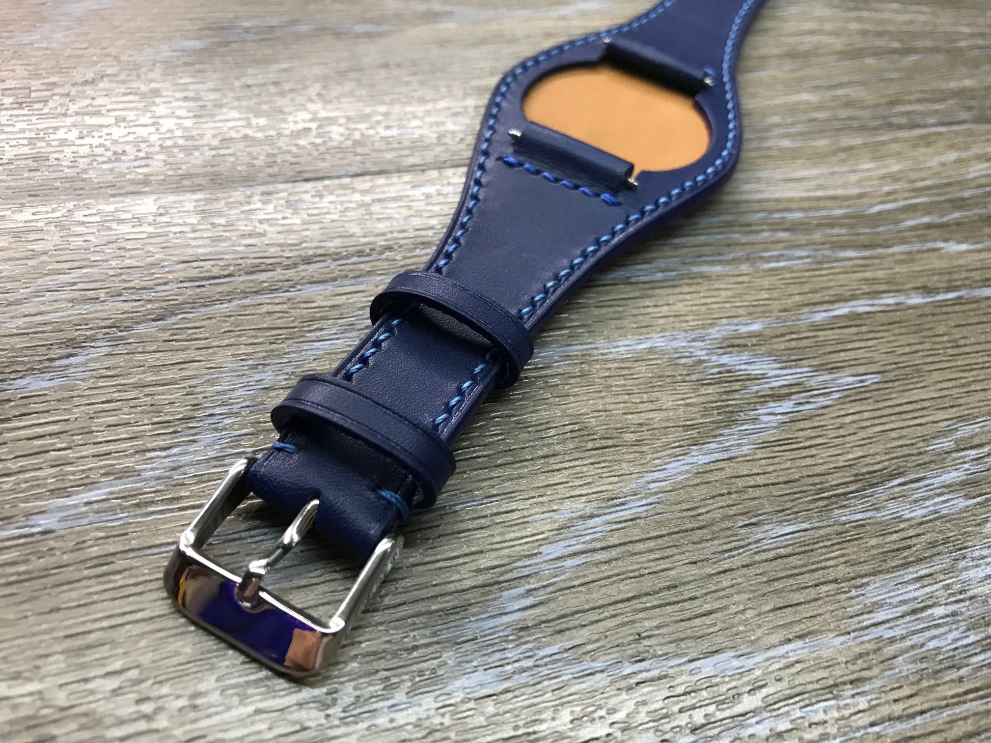 20mm Leather Watch straps, Leather Bund Straps, Blue Watch Straps, 20mm Watch bands for Rolex Watches - FREE SHIPPING - eternitizzz-straps-and-accessories