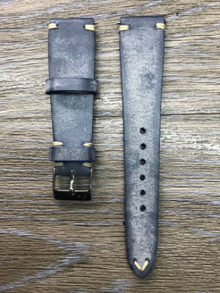Blue Leather Watch Strap, Distress Leather Watch band 20mm, Rolex watch strap 19mm - eternitizzz-straps-and-accessories