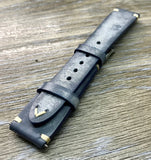 Blue Leather Watch Strap, Distress Leather Watch band 20mm, Rolex watch strap 19mm - eternitizzz-straps-and-accessories