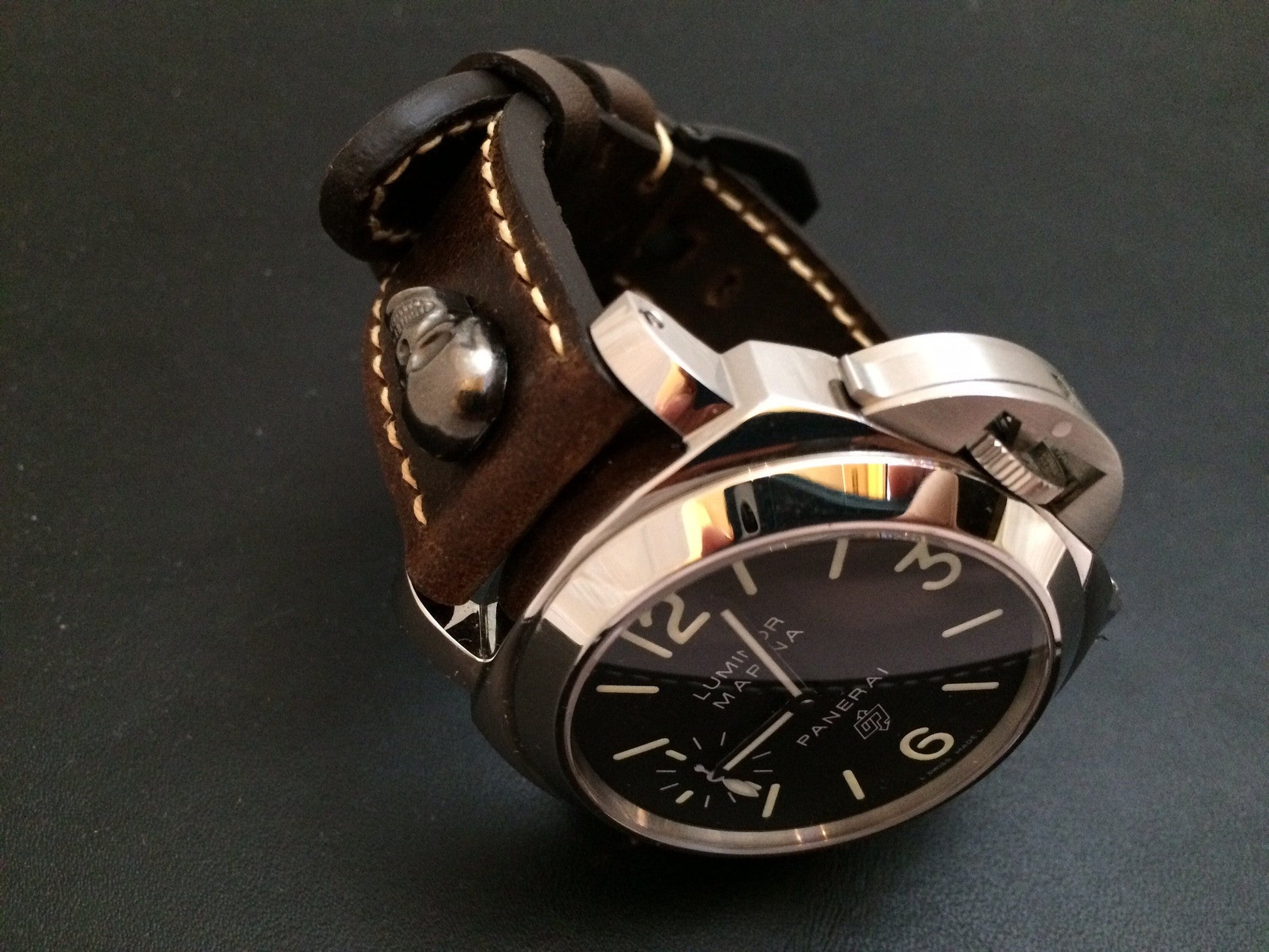 Leather Watch strap, Panerai Watch band, 24mm, 26mm Brown Watch Strap, Dark Brown - eternitizzz-straps-and-accessories