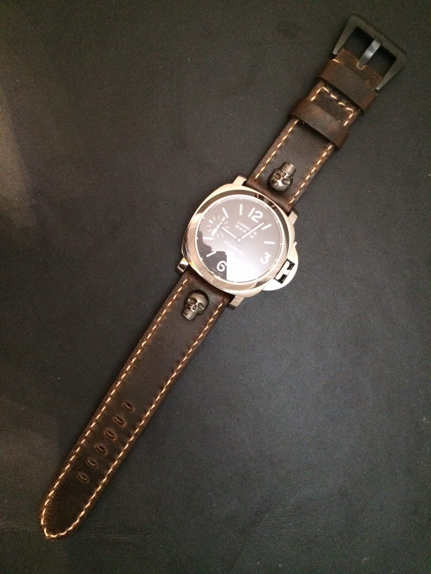Leather Watch strap, Panerai Watch band, 24mm, 26mm Brown Watch Strap, Dark Brown - eternitizzz-straps-and-accessories