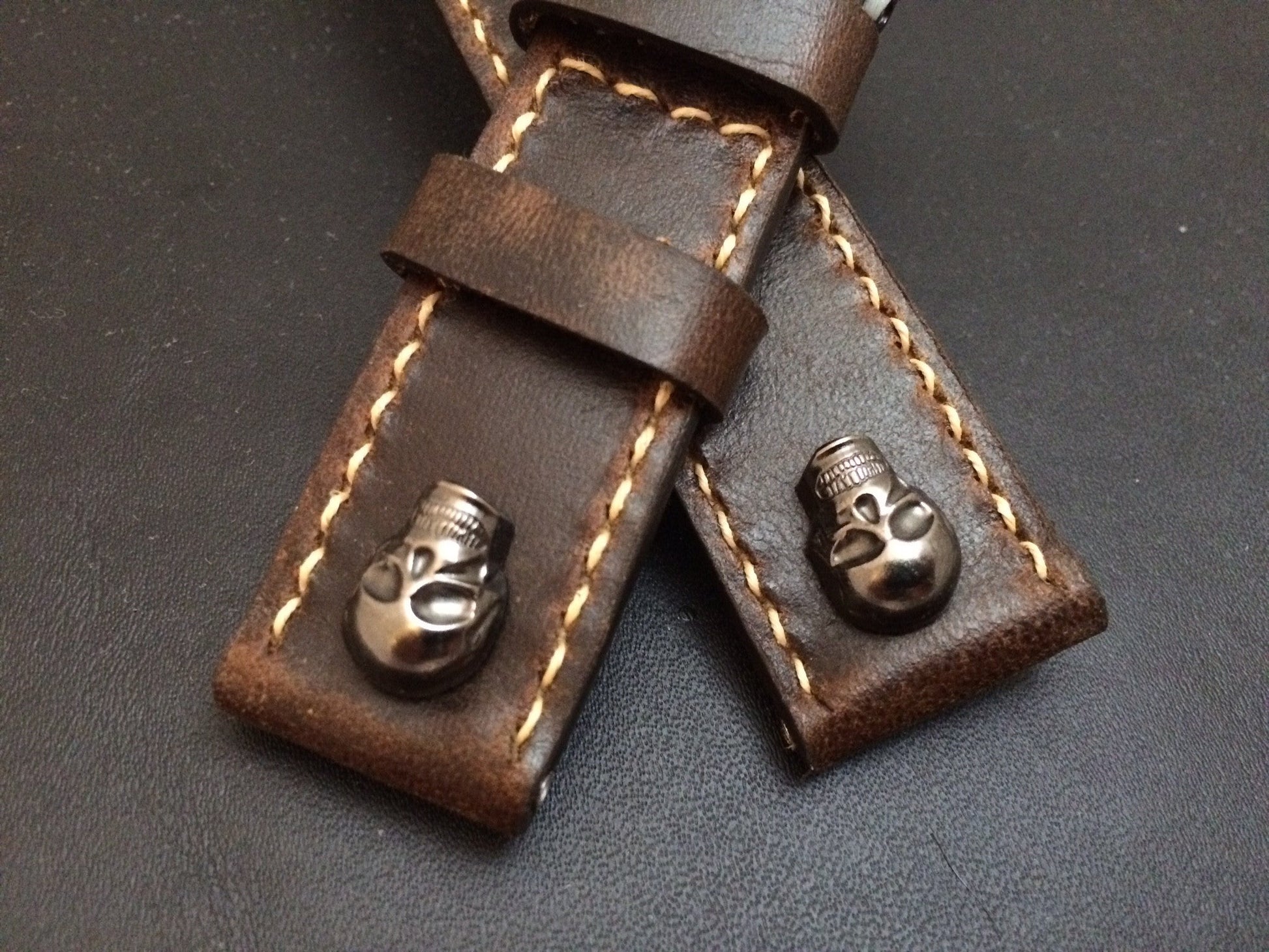 Leather Watch strap, Panerai Watch band, 24mm, 26mm Brown Watch Strap, Dark Brown - eternitizzz-straps-and-accessories