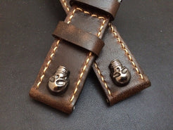 Leather Watch strap, Panerai Watch band, 24mm, 26mm Brown Watch Strap, Dark Brown - eternitizzz-straps-and-accessories