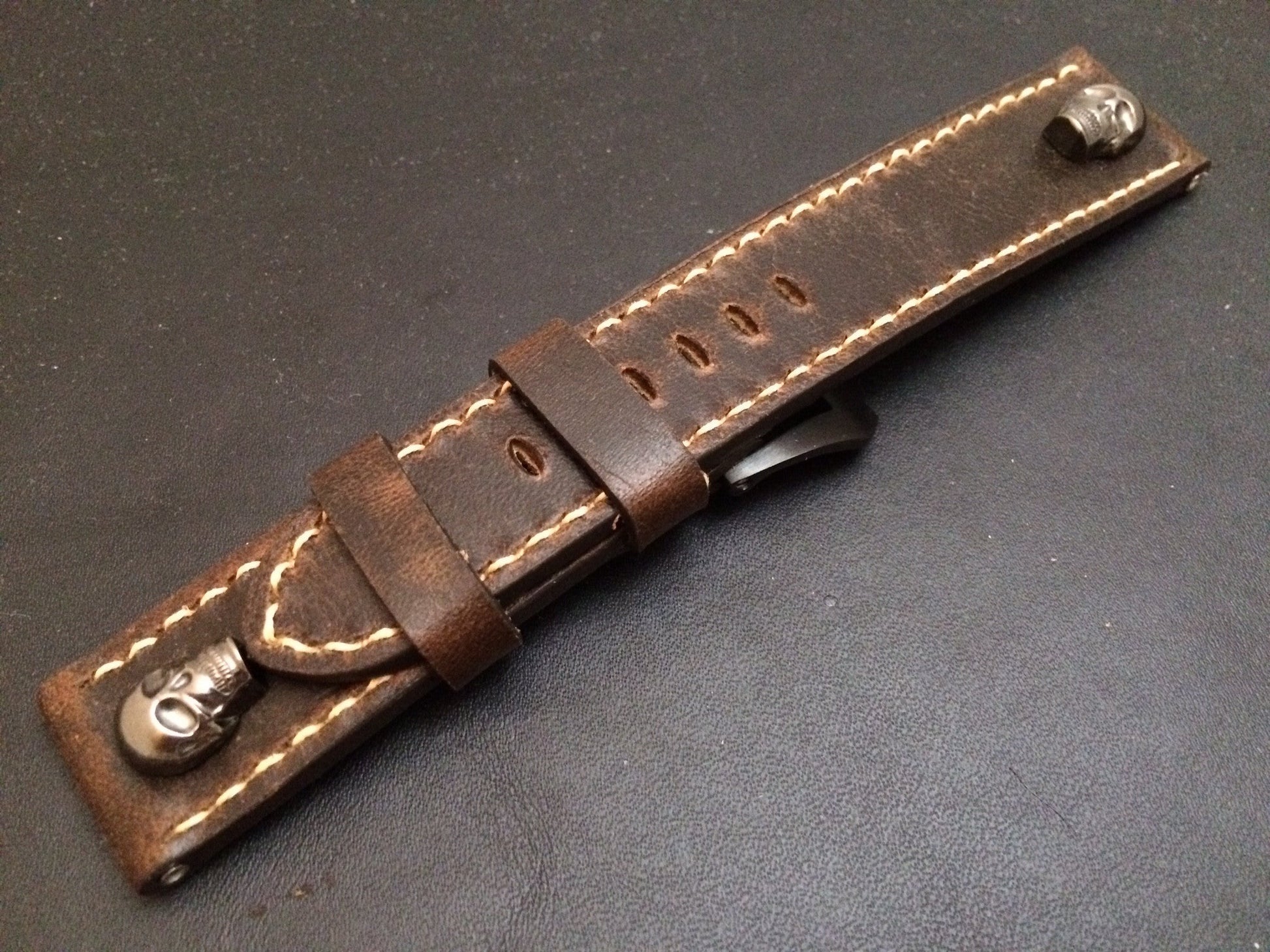 Leather Watch strap, Panerai Watch band, 24mm, 26mm Brown Watch Strap, Dark Brown - eternitizzz-straps-and-accessories