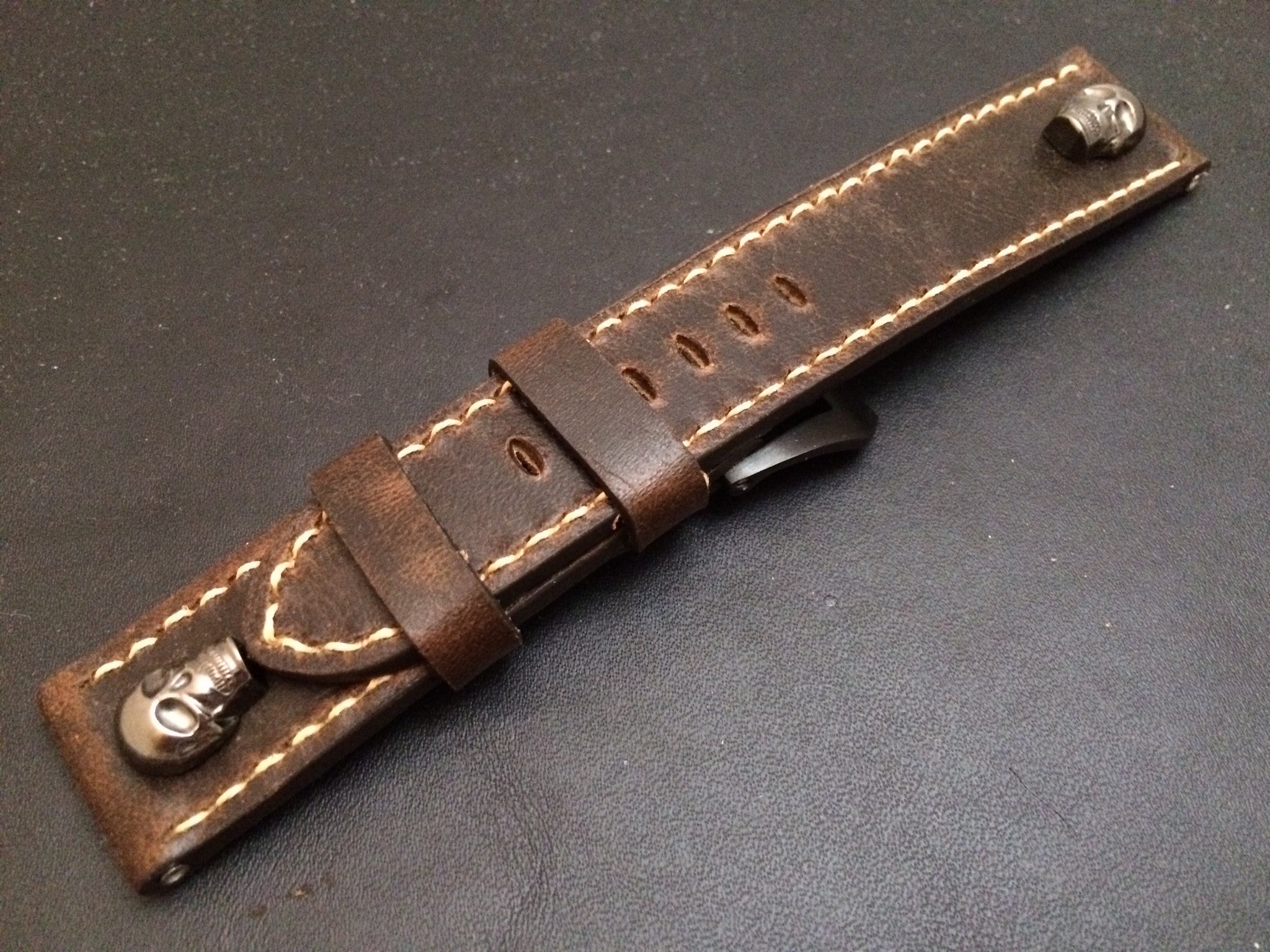 Leather Watch strap, Panerai Watch band, 24mm, 26mm Brown Watch Strap, Dark Brown - eternitizzz-straps-and-accessories
