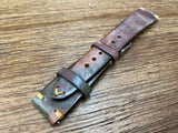 Brown Leather Watch Straps, Ghost Camouflage Pattern Watch Band in 20mm 19mm, Genuine Leather, Mens Wrist Accessories Watchband, Gift Ideas