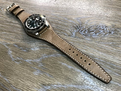 Leather bund strap for Rolex, Leather Watch Strap, 20mm Watch band for Tudor, 20mm lug width - eternitizzz-straps-and-accessories