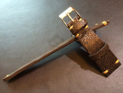 Cracked pattern real leather watch strap for Rolex, IWC, Omega (Dark Brown) - 20mm/16mm - eternitizzz-straps-and-accessories