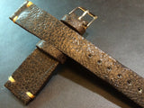 Cracked pattern real leather watch strap for Rolex, IWC, Omega (Dark Brown) - 20mm/16mm - eternitizzz-straps-and-accessories