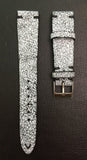 Cracked pattern real leather watch strap for Rolex, IWC, Omega (White/Black) - 20mm/16mm - eternitizzz-straps-and-accessories