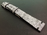 Cracked pattern real leather watch strap for Rolex, IWC, Omega (White/Black) - 20mm/16mm - eternitizzz-straps-and-accessories