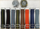 French Marine Nationale Military Style Wrist Watch Straps, Black, Orange, Army Green Watch Strap, Elastic Diver Watch Band in 18mm 20mm 22mm