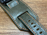 Genuine Leather Apple Watch Band, Greyish Green iWatch Band for Series 6 44mm, Trendy Apple Watch straps, Smart Watch Band, Gift Ideas for him