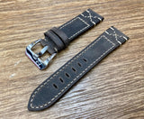 Vintage Brown 22mm Leather Watch Straps in stainless steel silver watch buckle, 20mm watch buckle, Husband Birthday Gift Ideas, 21mm Vintage Brown Watch Band