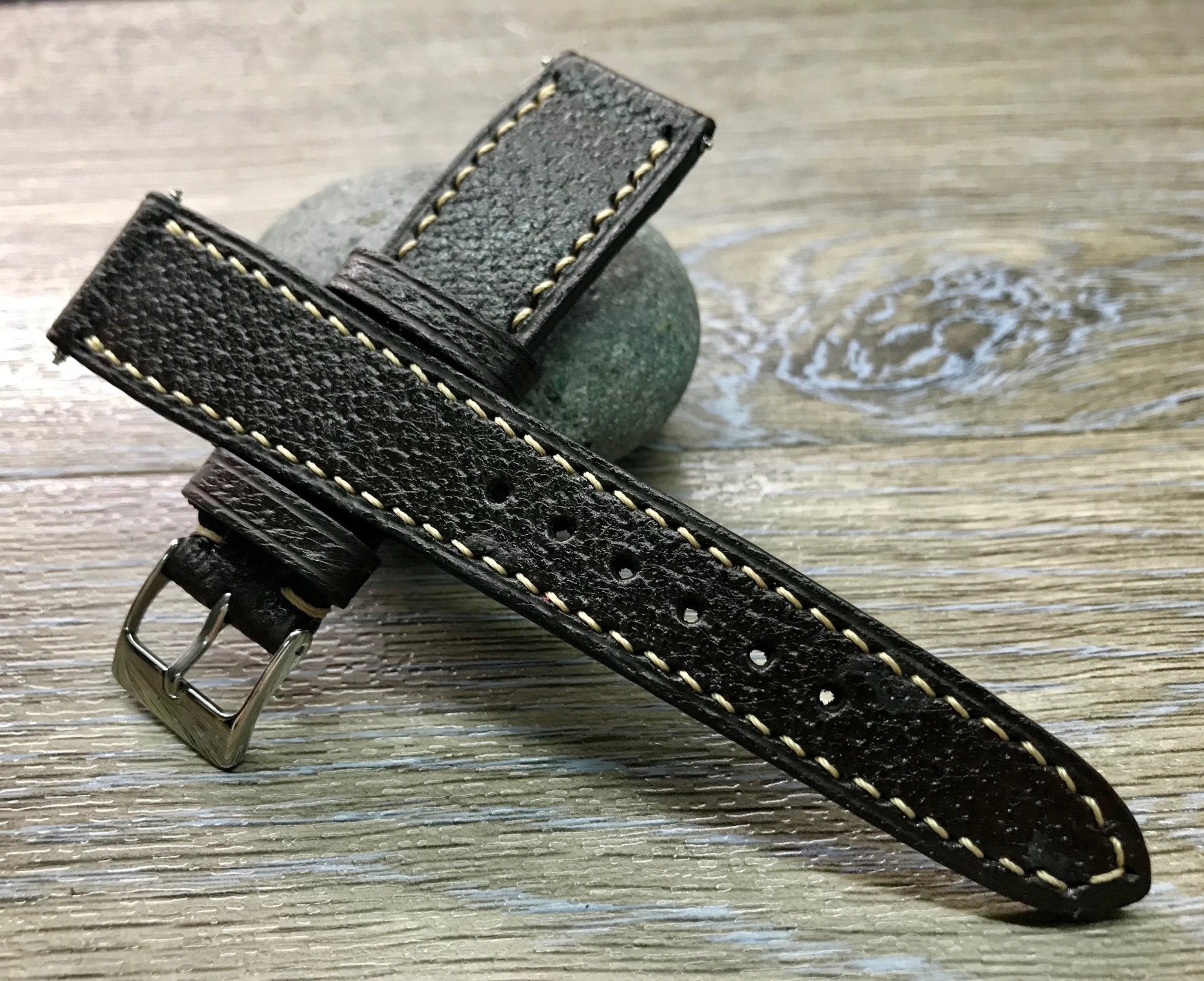 Rolex Watch Strap, 20mm leather Watch strap, 19mm leather watch band, Distress Brown Omega Watch Strap - eternitizzz-straps-and-accessories