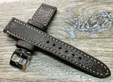 Rolex Watch Strap, 20mm leather Watch strap, 19mm leather watch band, Distress Brown Omega Watch Strap - eternitizzz-straps-and-accessories