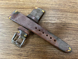 Leather Watch Straps, Leather watchband, watchstrap 20mm 19mm 18mm, Handmade Vintage watch straps, Ghost Camouflage Brown leather wristwatch Band, Replacement Watch straps