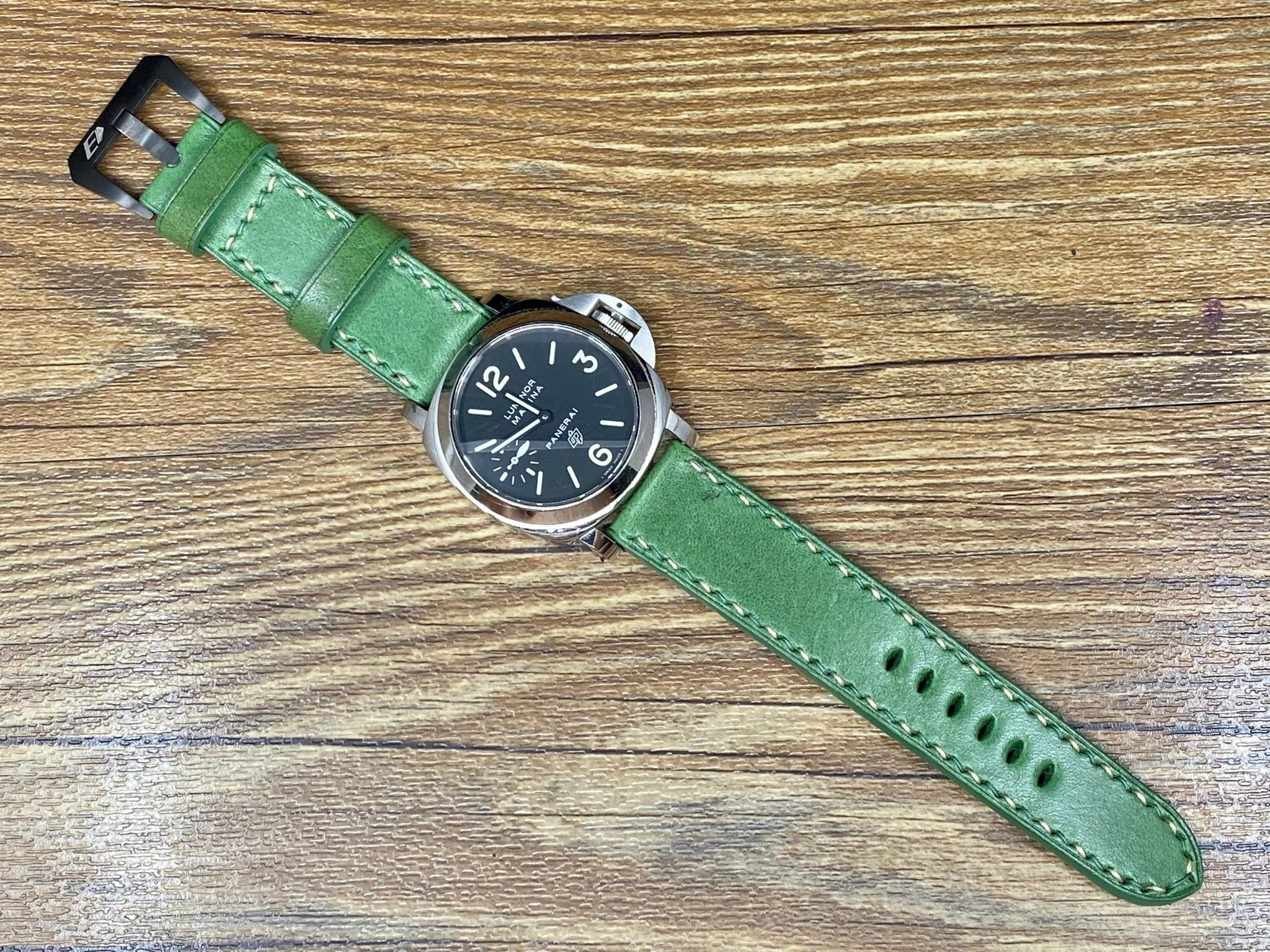Leather Watchstraps, Leather Watch Straps 24mm, 26mm lug width Watch Band, Dual Color Stitching Watch Straps in 22mm