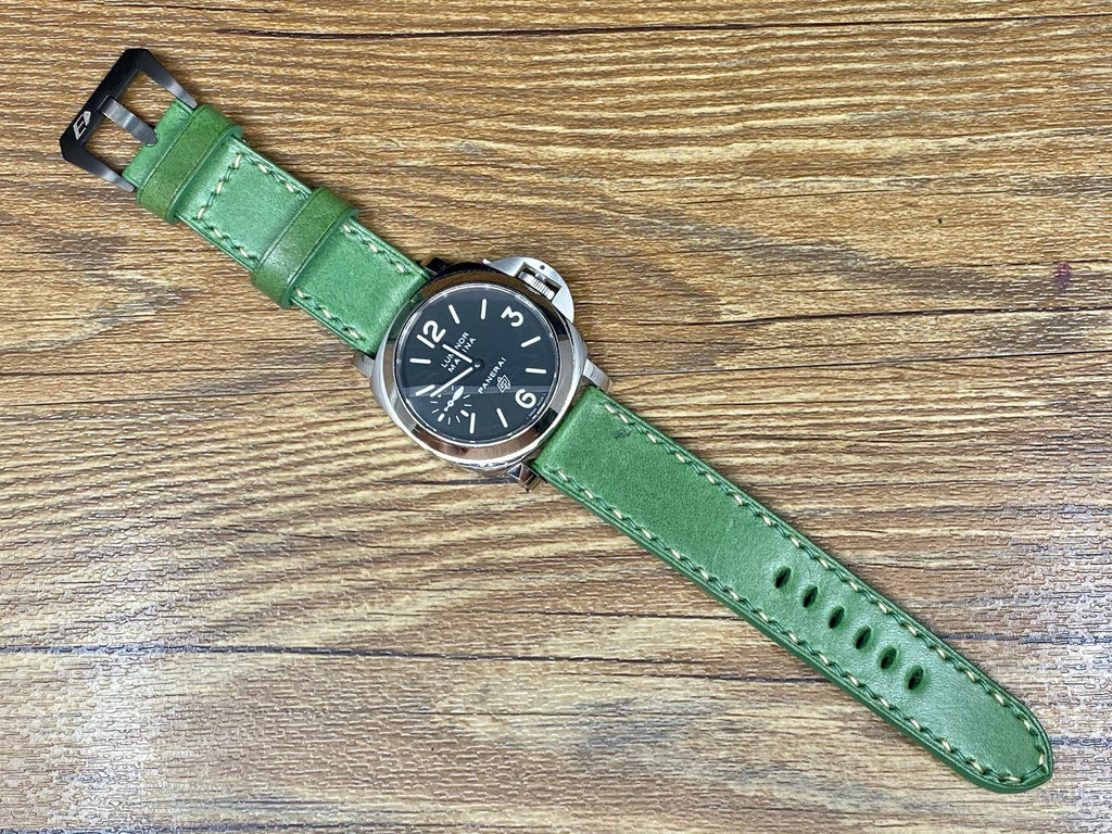 Panerai Watch straps, Leather Watch Straps 24mm, 26mm Panerai Watch Band, Dual Color Stitching Panerai Watch Straps