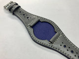 Handmade leather cuff watch strap, Brogue Pattern Vintage Gray leather cuff watch band for Rolex Watches - 20mm/18mm - eternitizzz-straps-and-accessories