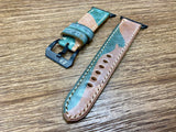 iWatch Band, Ghost Camouflage Genuine Leather Apple Watch Band 44mm, Light Brown Apple Watch Band Series 6, Birthday Gift Ideas for military Husband