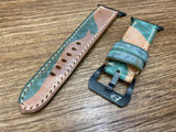 iWatch Band, Ghost Camouflage Genuine Leather Apple Watch Band 44mm, Light Brown Apple Watch Band Series 6, Birthday Gift Ideas for military Husband