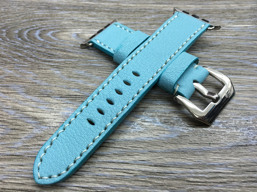 Apple Watch 40mm Watch Band Tiffany Blue Leather Watch Strap
