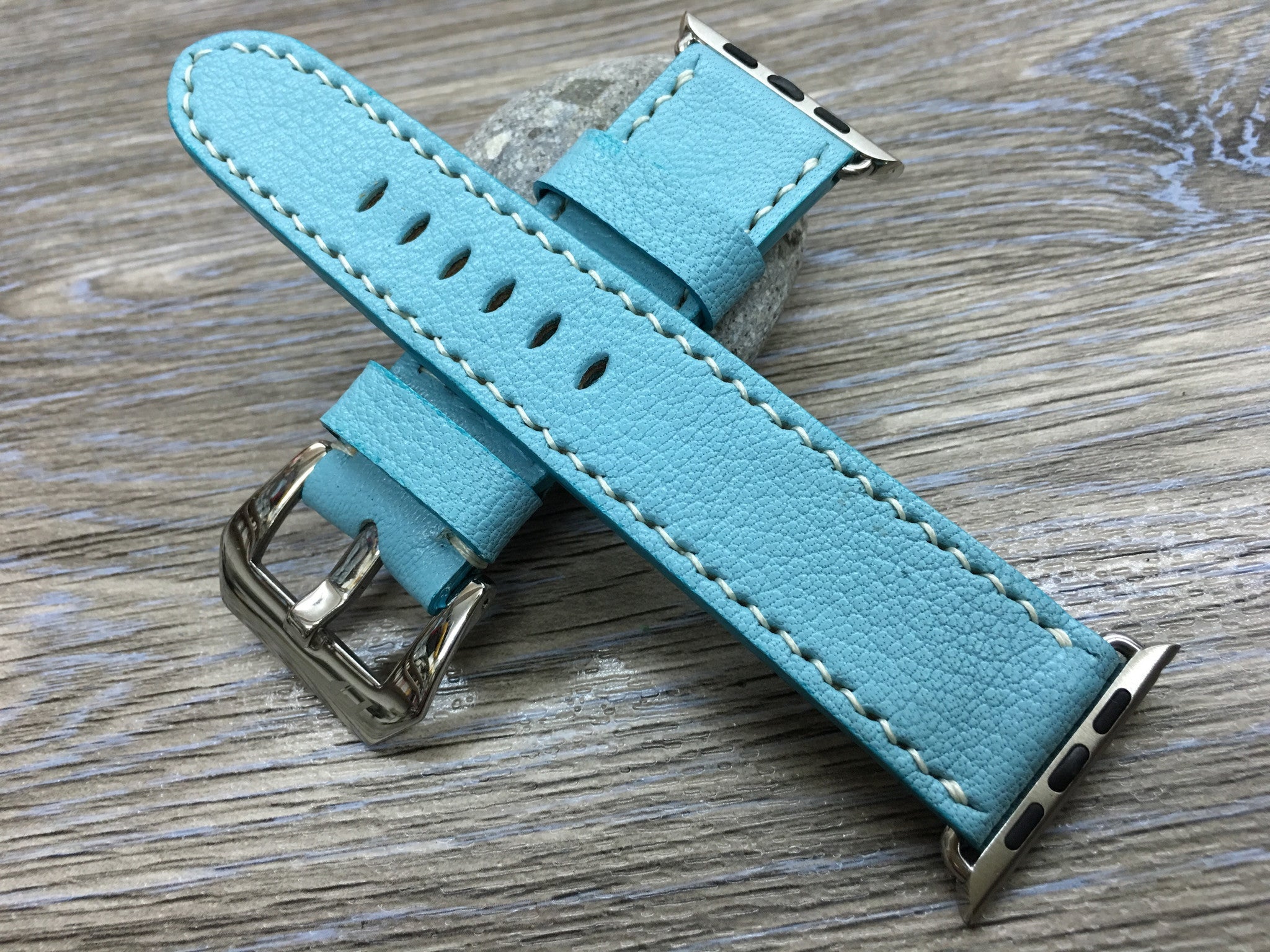 Apple Watch 40mm, Watch Band, Tiffany Blue Leather Watch Strap 38mm