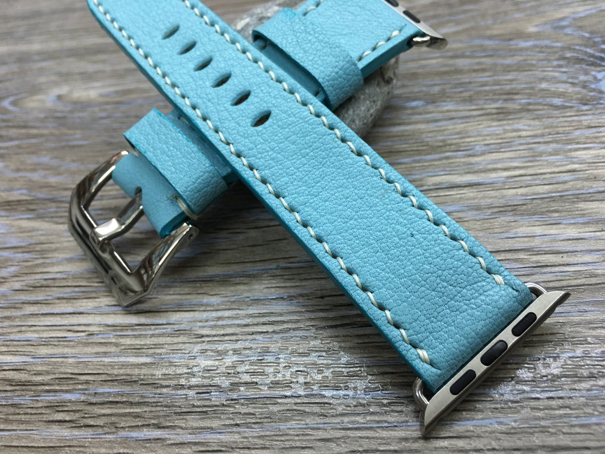 Apple Watch 40mm, Watch Band, Tiffany Blue Leather Watch Strap 38mm