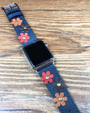 Apple Watch Series 5, Apple Watch Band, Single Tour Rallye, Blue Encre, Apple Watch 40mm, Apple Watch Band, Leather Watch Band, Apple Watch Strap - eternitizzz-straps-and-accessories