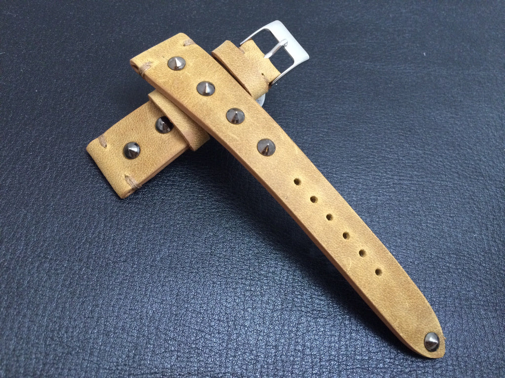 Vintage Real Leather Strap for Rolex, IWC, Omega (Khaki - Metal Pin) - 20mm/16mm - eternitizzz-straps-and-accessories