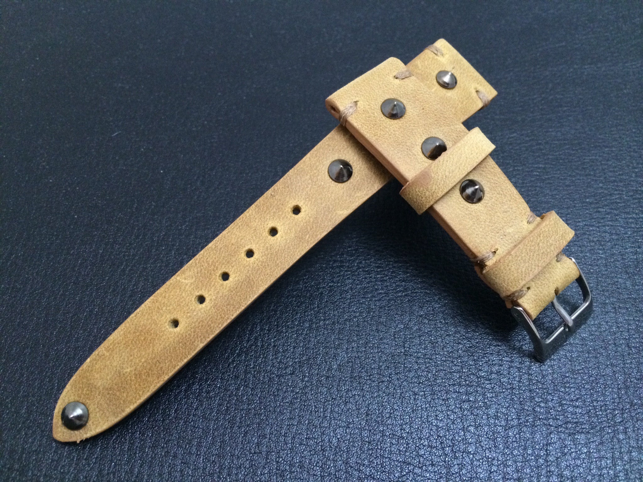 Vintage Real Leather Strap for Rolex, IWC, Omega (Khaki - Metal Pin) - 20mm/16mm - eternitizzz-straps-and-accessories